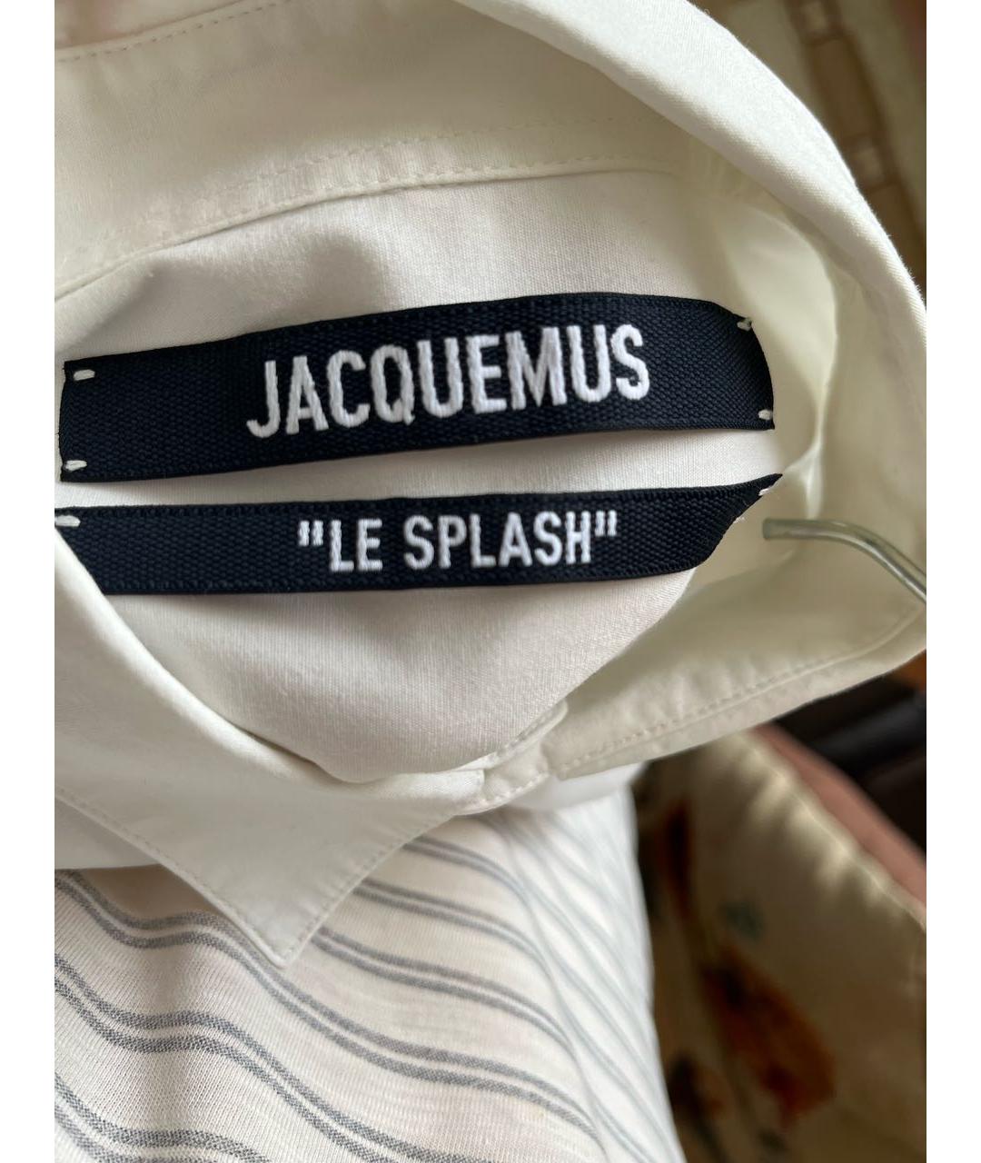 JACQUEMUS Белая хлопковая кэжуал рубашка, фото 4