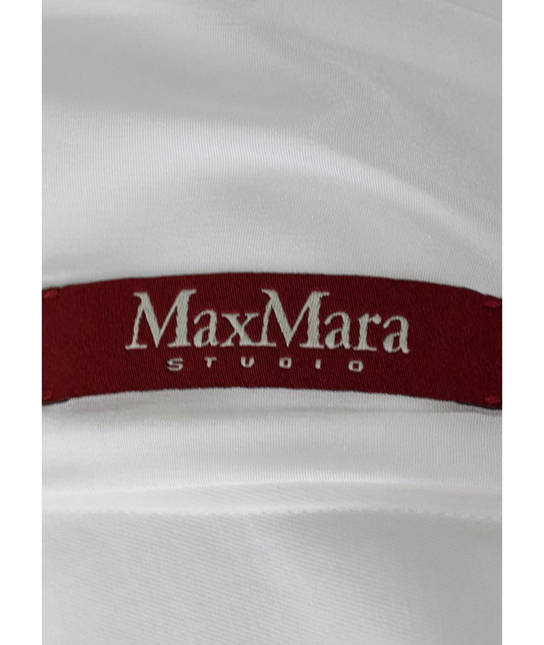 MAX MARA STUDIO Белый хлопко-эластановый жакет/пиджак, фото 3