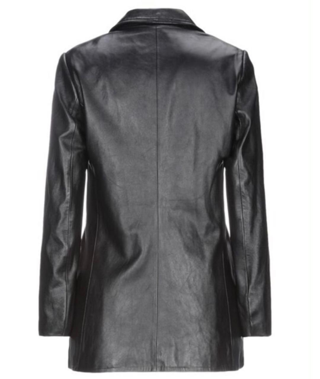 SANDRO Черный кожаный жакет/пиджак, фото 2