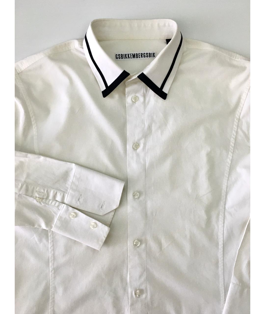 BIKKEMBERGS Белая хлопковая кэжуал рубашка, фото 3
