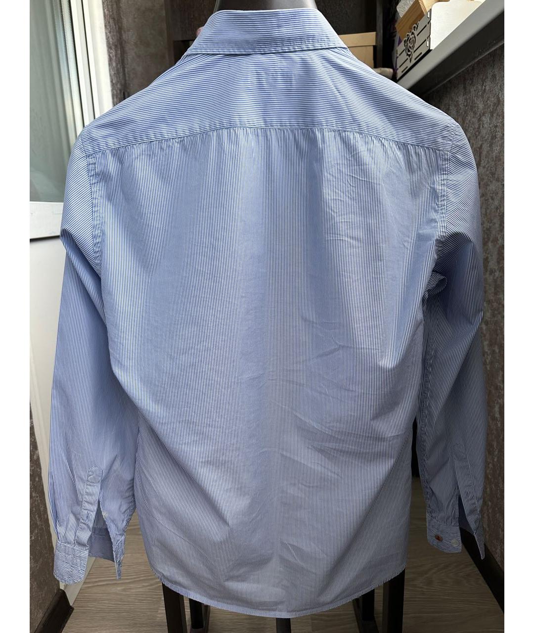 MOSCHINO Голубая хлопковая кэжуал рубашка, фото 2