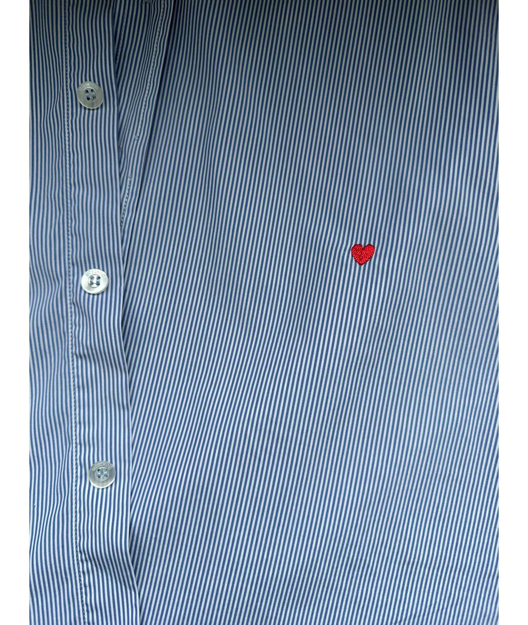 MOSCHINO Голубая хлопковая кэжуал рубашка, фото 7