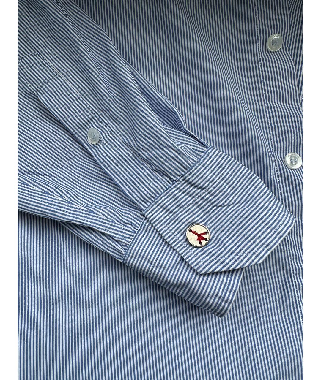 MOSCHINO Голубая хлопковая кэжуал рубашка, фото 4