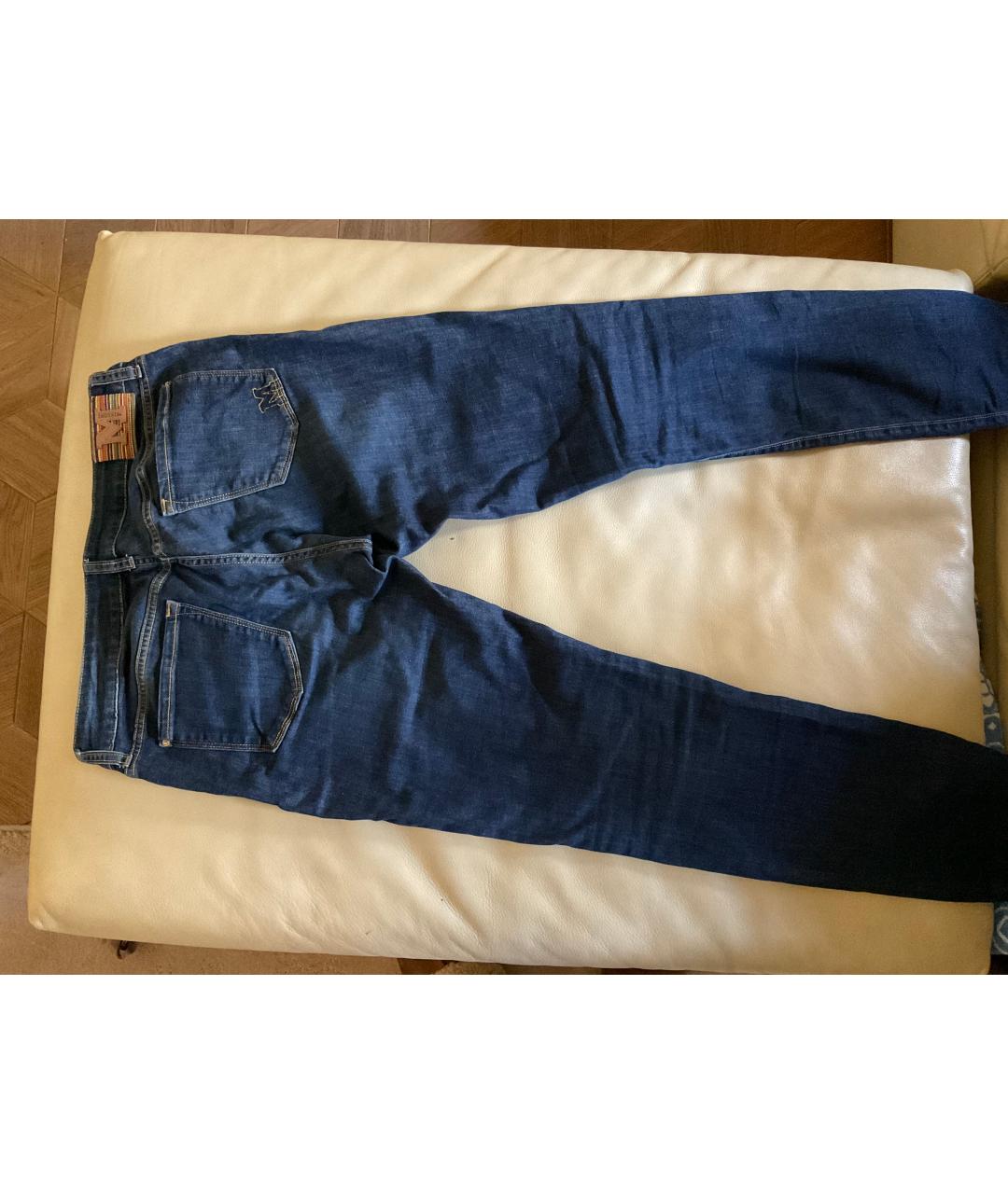 M MISSONI Синие хлопко-эластановые прямые джинсы, фото 2