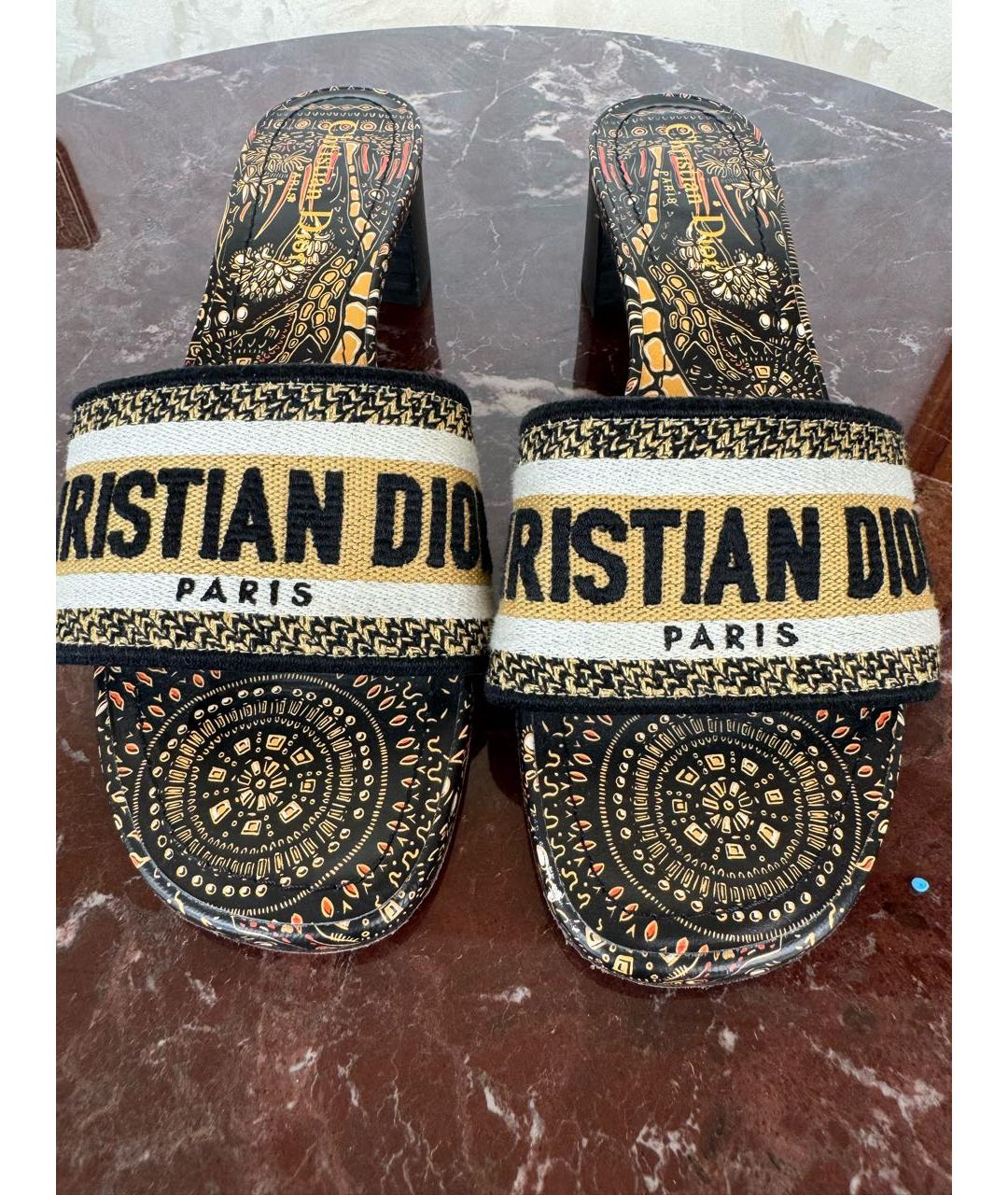 CHRISTIAN DIOR PRE-OWNED Мульти кожаные босоножки, фото 4