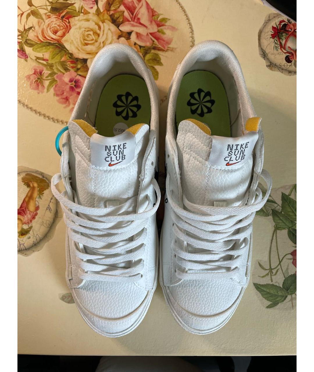 NIKE Белые кожаные низкие кроссовки / кеды, фото 3