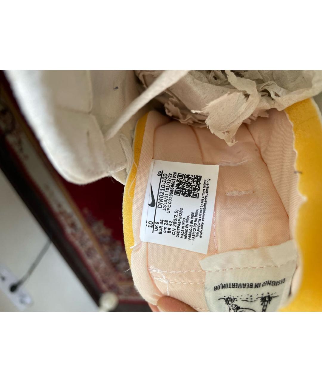 NIKE Белые кожаные низкие кроссовки / кеды, фото 5