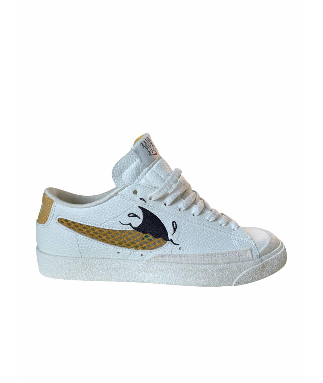 NIKE Белые кожаные низкие кроссовки / кеды, фото 1