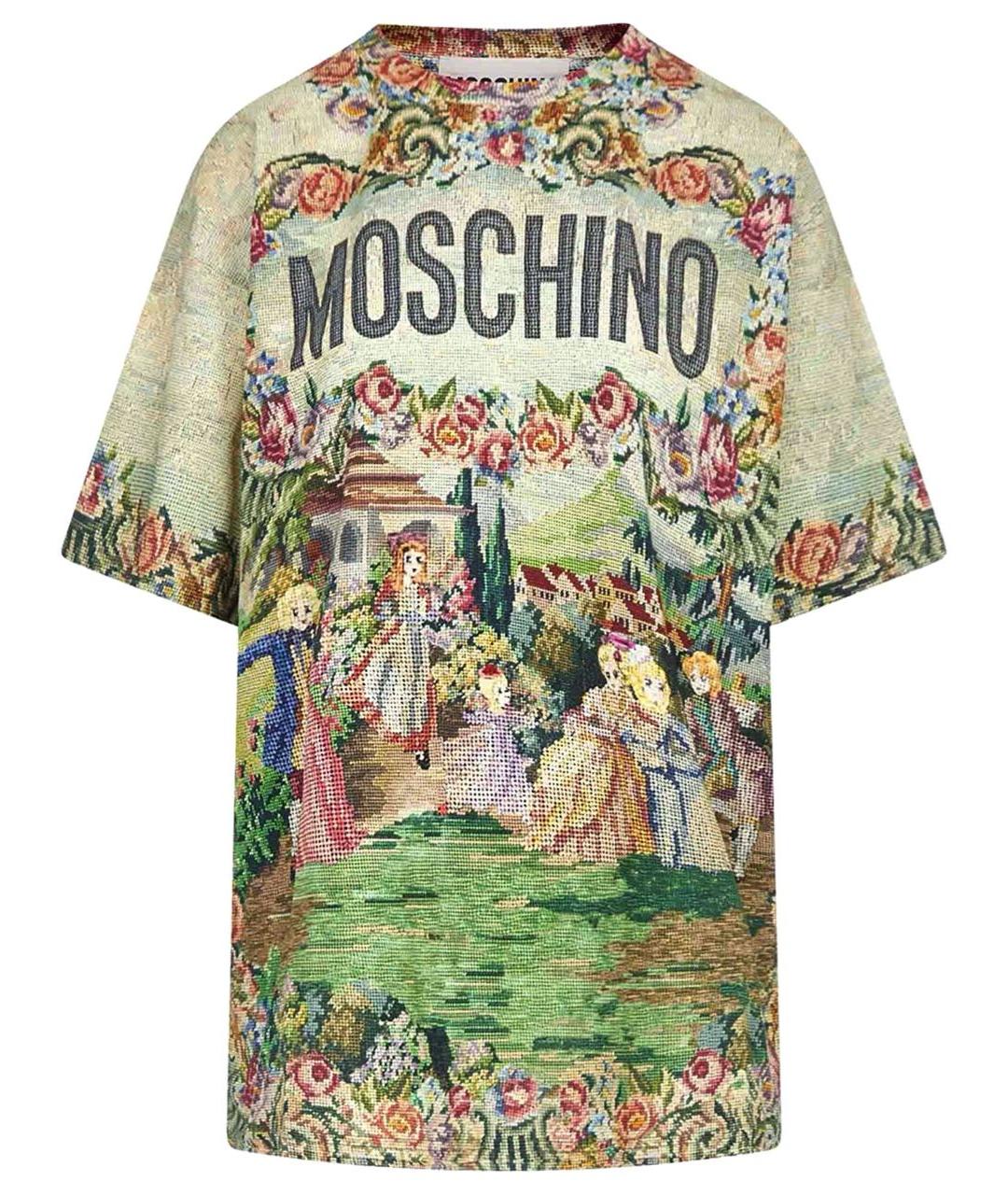 MOSCHINO Мульти хлопковая футболка, фото 1