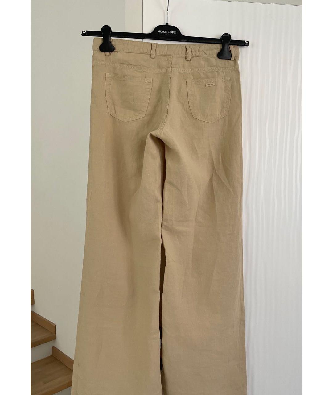 PAUL & SHARK Бежевые льняные брюки широкие, фото 2