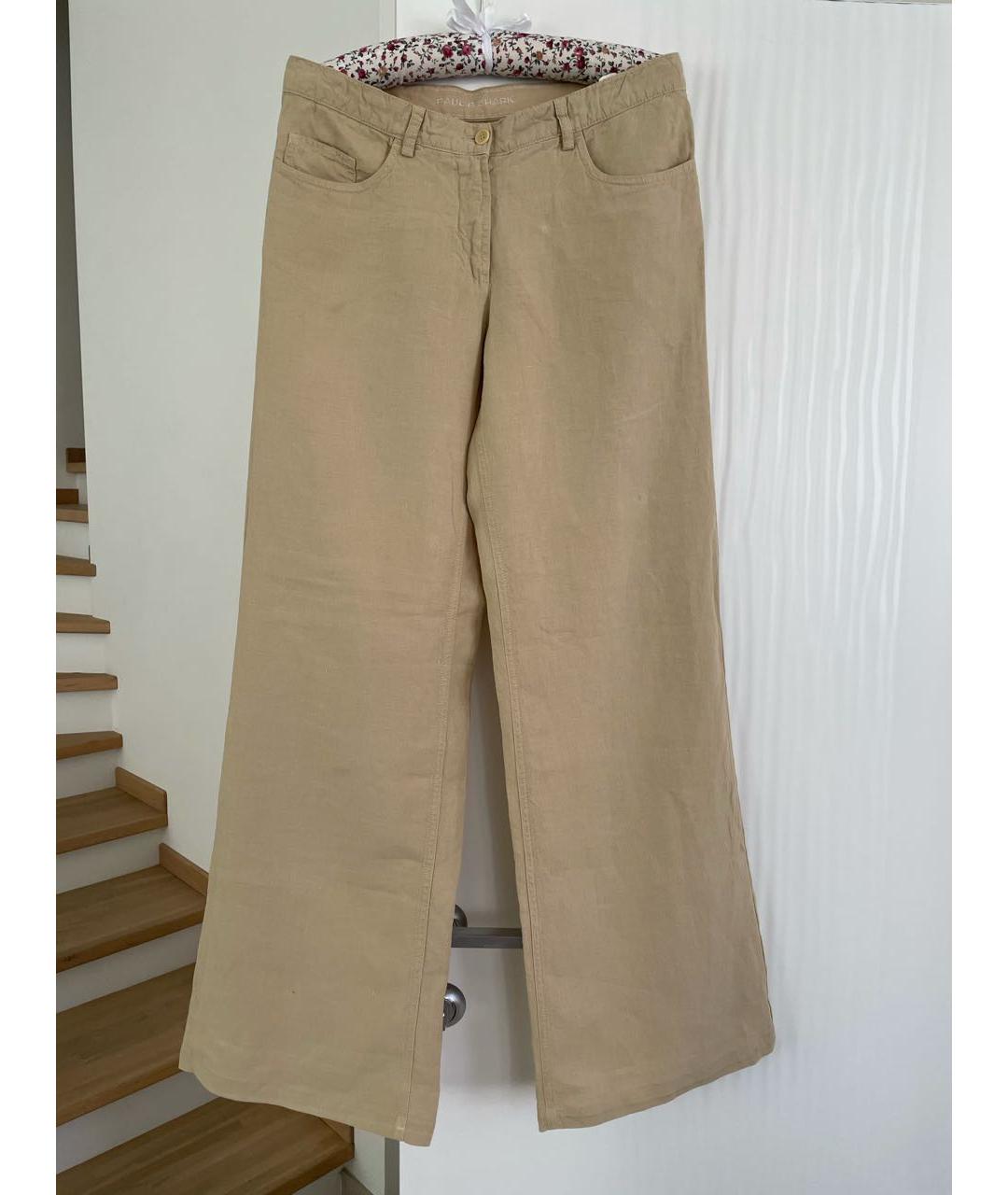 PAUL & SHARK Бежевые льняные брюки широкие, фото 7