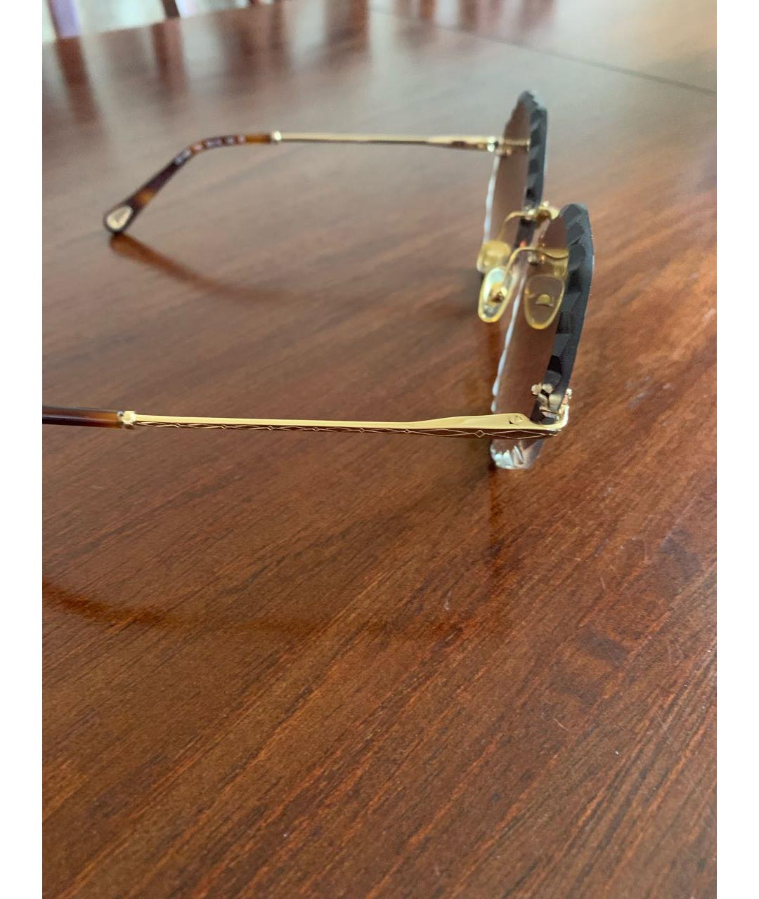 CHLOE Коричневые металлические солнцезащитные очки, фото 7