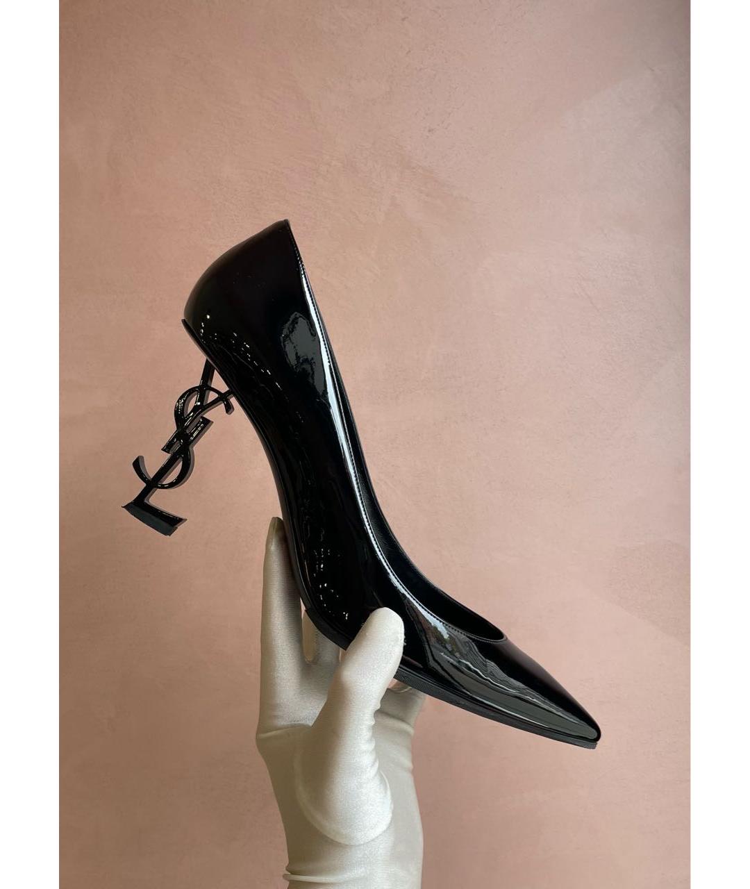 SAINT LAURENT Черные туфли из лакированной кожи, фото 6