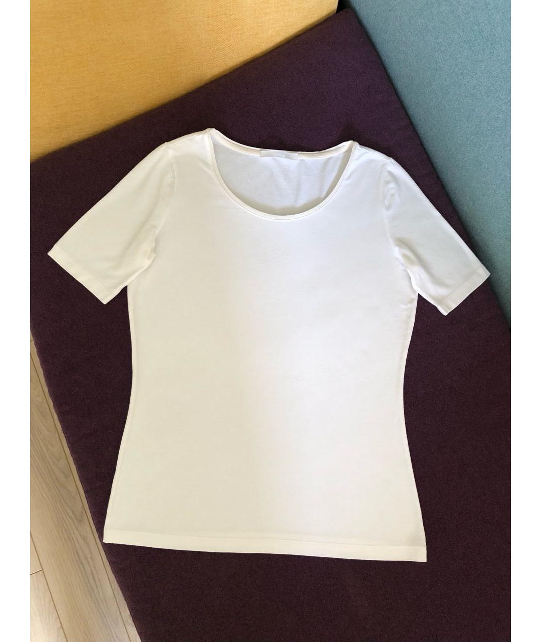 HUGO BOSS Белая хлопко-эластановая футболка, фото 8