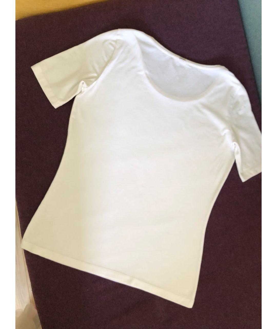 HUGO BOSS Белая хлопко-эластановая футболка, фото 2