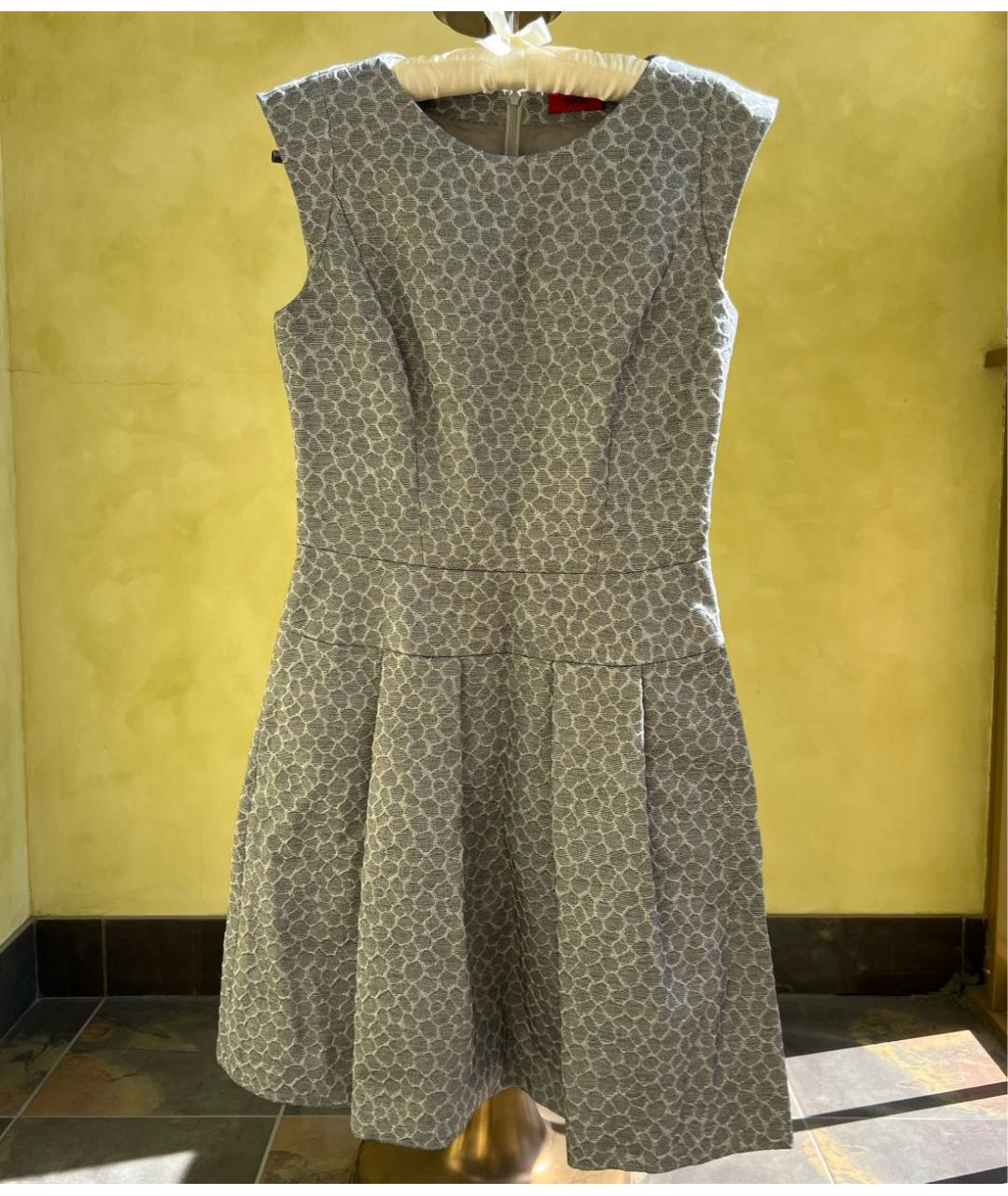 HUGO BOSS Серое хлопковое повседневное платье, фото 6