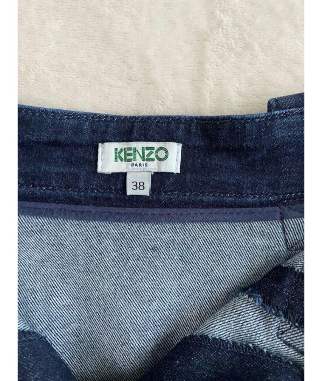 KENZO Темно-синяя деним юбка мини, фото 5