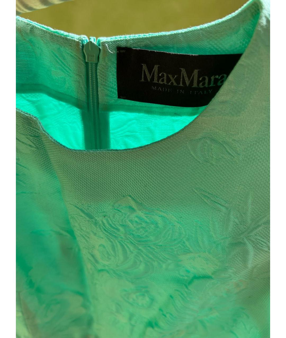 MAX MARA Бирюзовое хлопковое повседневное платье, фото 3