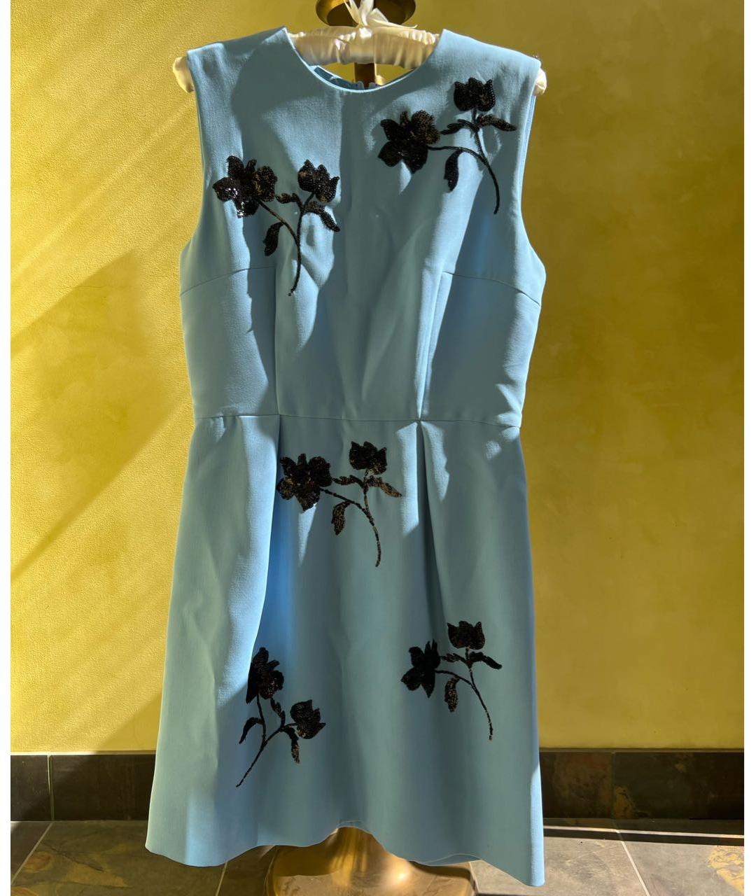 SPORTMAX Голубое полиэстеровое повседневное платье, фото 5