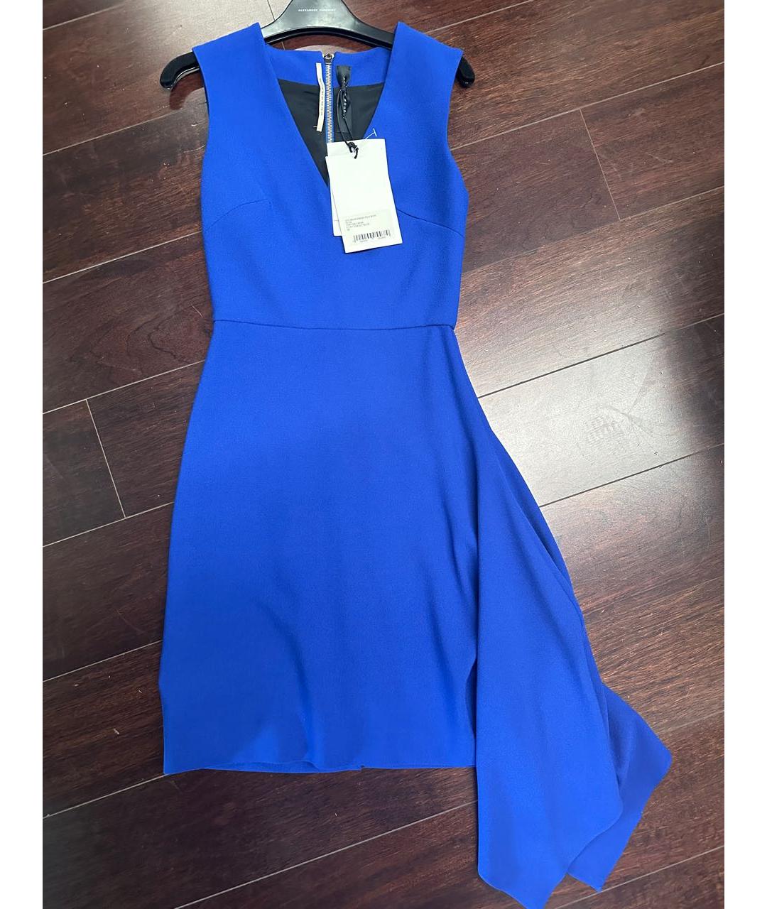 ROLAND MOURET Синее полиэстеровое коктейльное платье, фото 5
