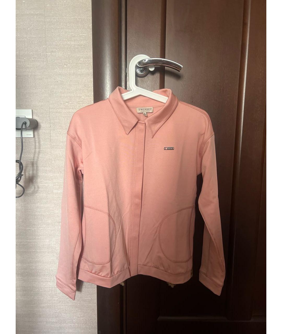 TWIN-SET Розовая полиэстеровая рубашка/блузка, фото 5