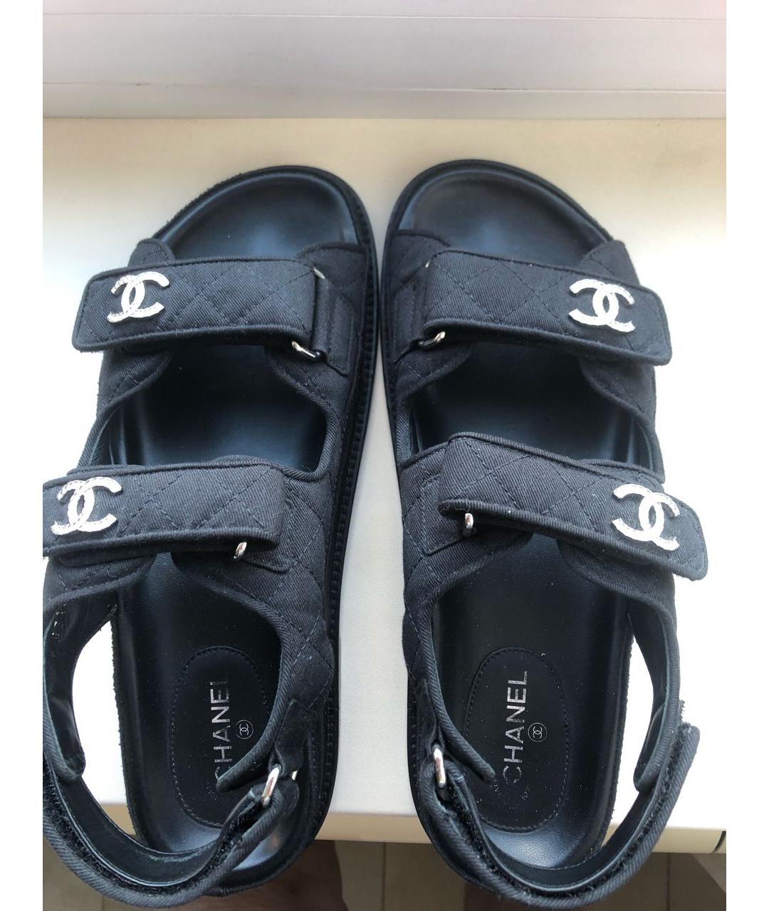 CHANEL PRE-OWNED Черные сандалии, фото 2