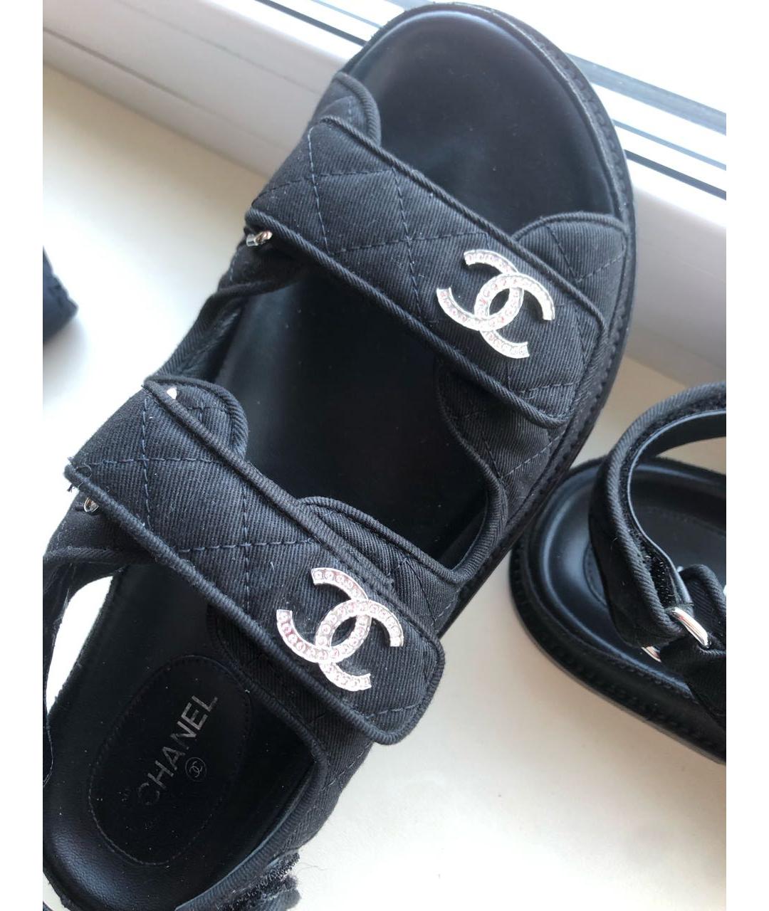 CHANEL Черные сандалии, фото 6
