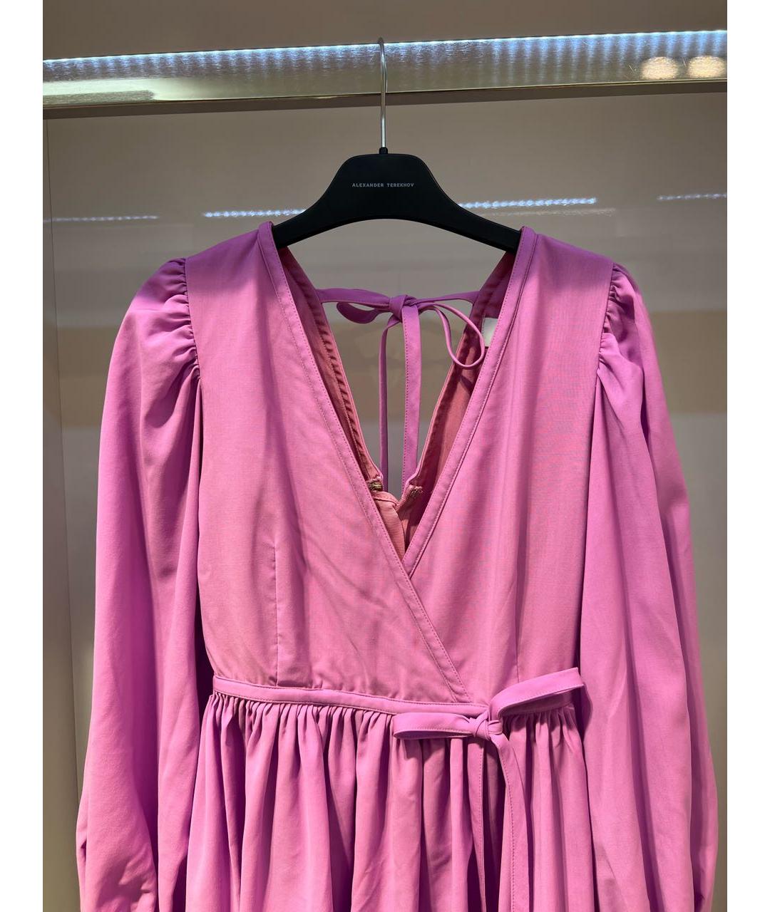 MSGM Розовое хлопковое коктейльное платье, фото 2