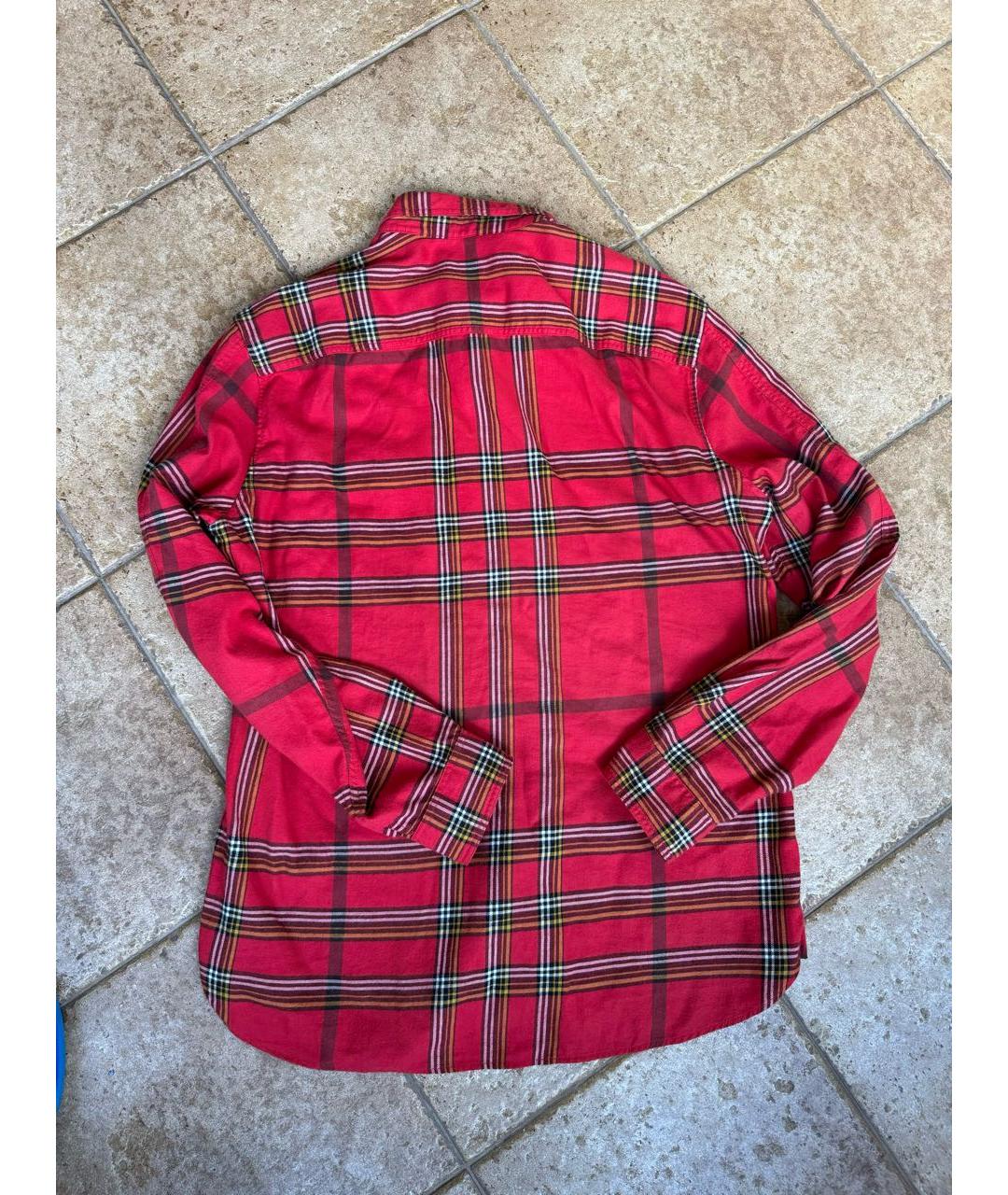 BURBERRY BRIT Красная хлопковая кэжуал рубашка, фото 2
