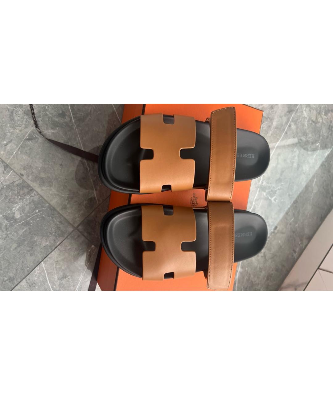 HERMES PRE-OWNED Коричневые кожаные сандалии, фото 6