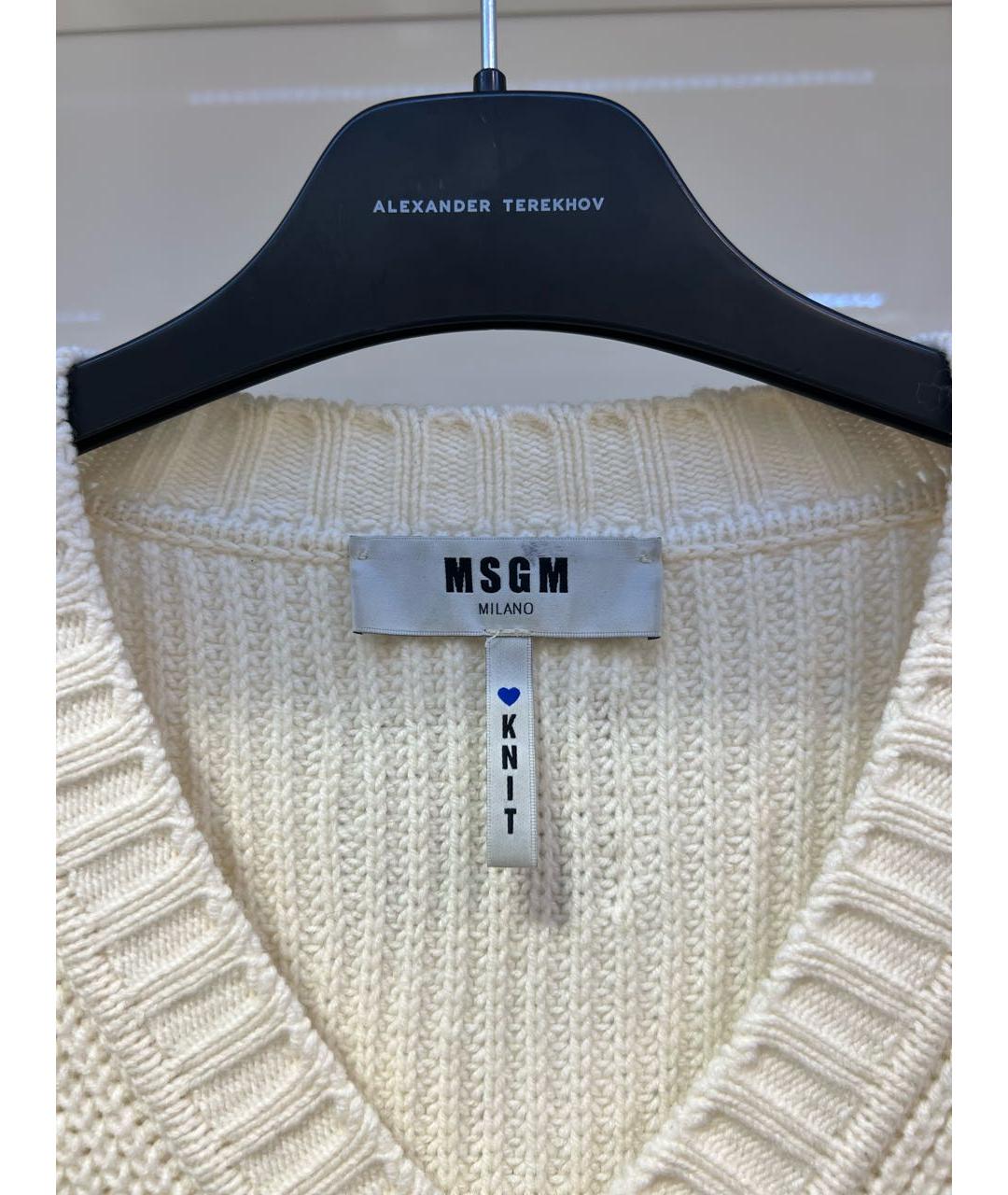 MSGM Белый шерстяной джемпер / свитер, фото 3
