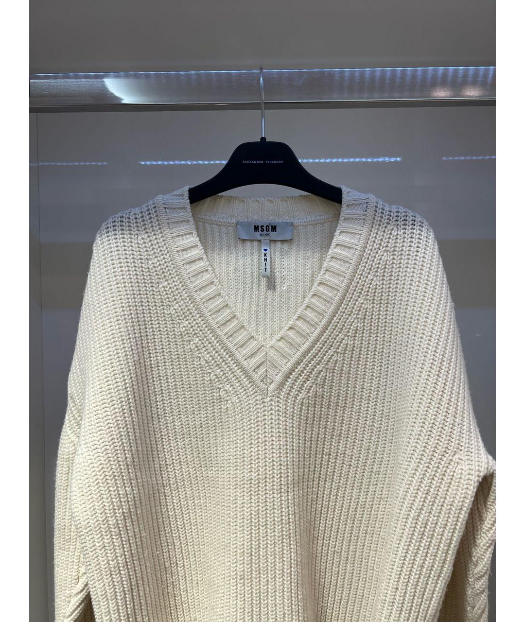 MSGM Белый шерстяной джемпер / свитер, фото 2