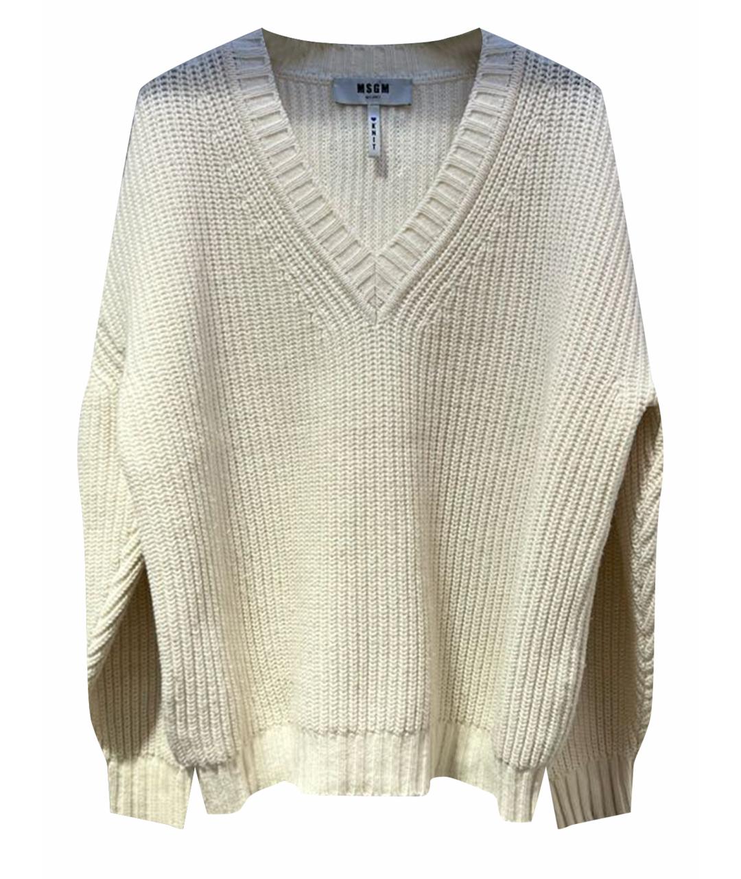 MSGM Белый шерстяной джемпер / свитер, фото 1