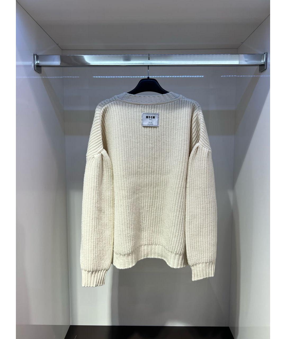 MSGM Белый шерстяной джемпер / свитер, фото 4