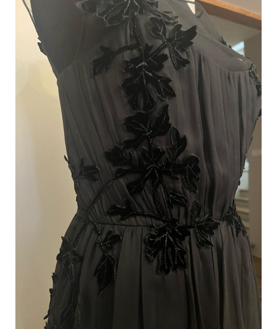 ALBERTA FERRETTI Черное шелковое коктейльное платье, фото 4