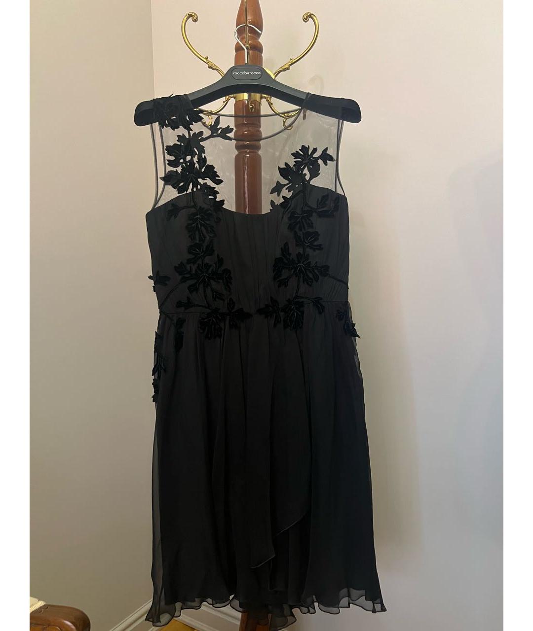 ALBERTA FERRETTI Черное шелковое коктейльное платье, фото 9