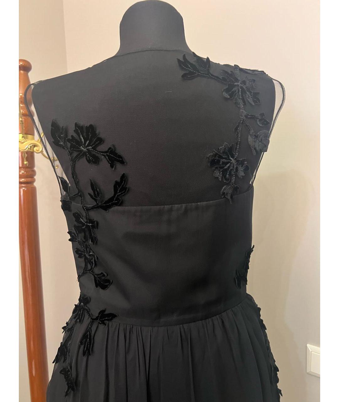 ALBERTA FERRETTI Черное шелковое коктейльное платье, фото 3