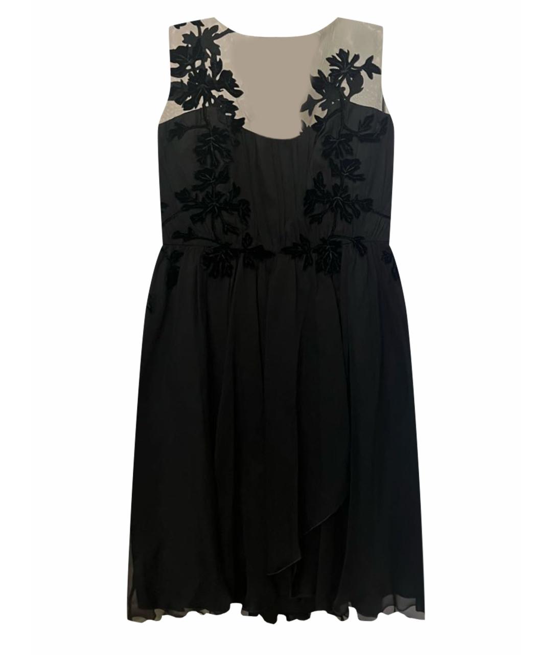 ALBERTA FERRETTI Черное шелковое коктейльное платье, фото 1