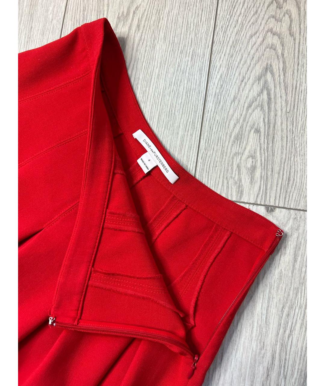 DIANE VON FURSTENBERG Красная полиэстеровая юбка мини, фото 4