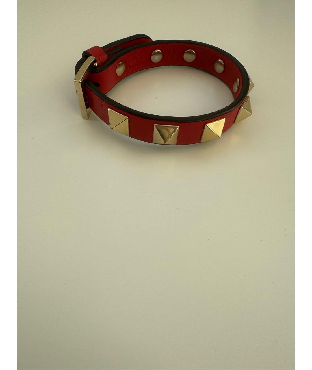 VALENTINO Красный кожаный браслет, фото 5