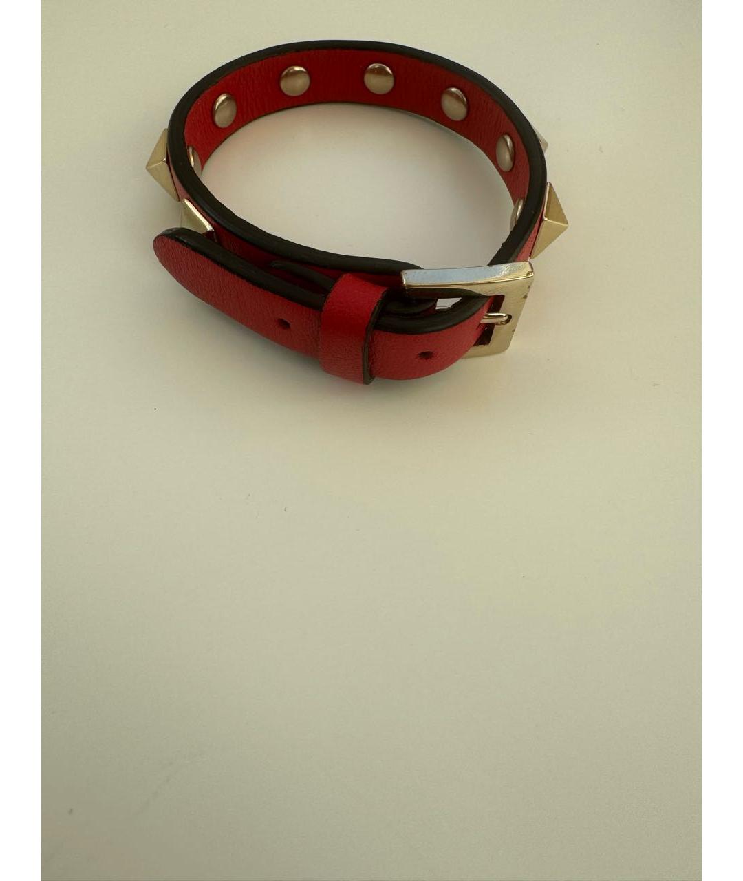 VALENTINO Красный кожаный браслет, фото 3