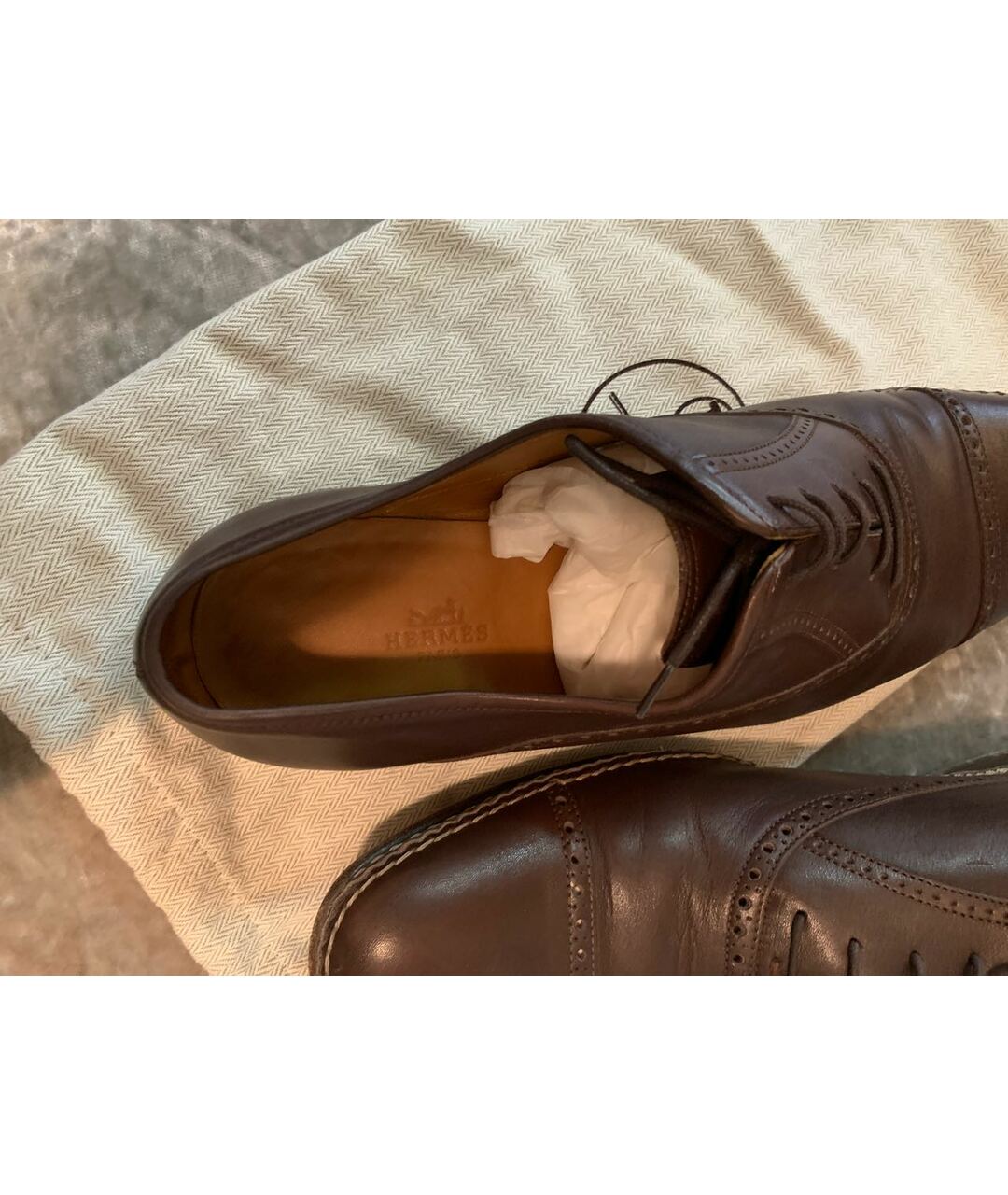 HERMES PRE-OWNED Коричневые кожаные туфли, фото 6