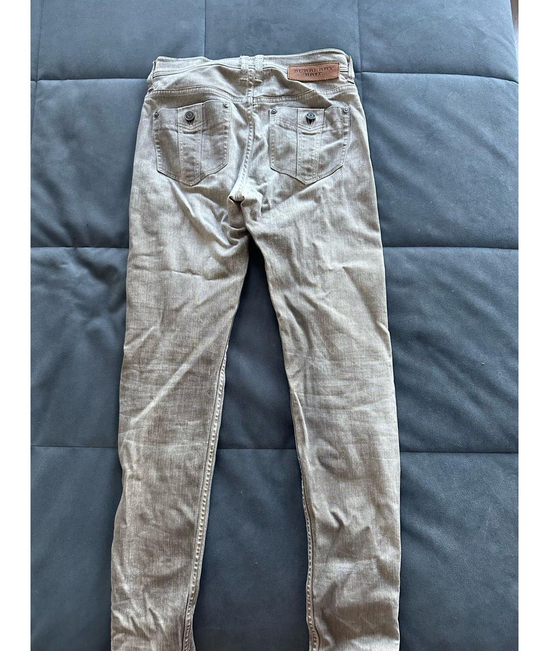 BURBERRY BRIT Бежевые хлопко-эластановые джинсы слим, фото 2