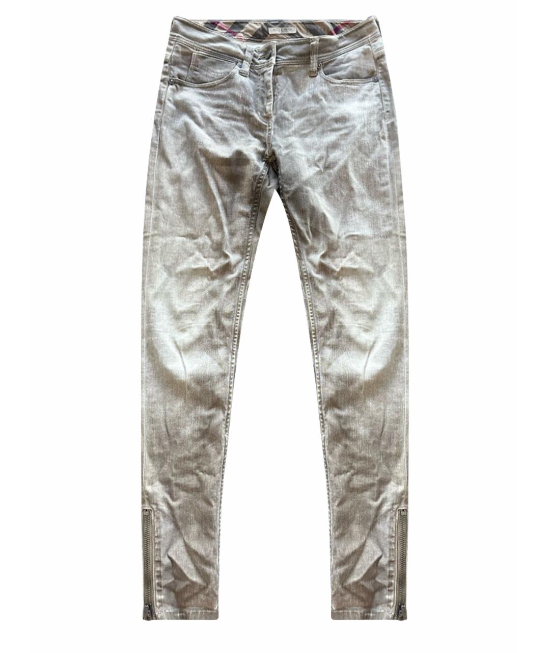 BURBERRY BRIT Бежевые хлопко-эластановые джинсы слим, фото 1