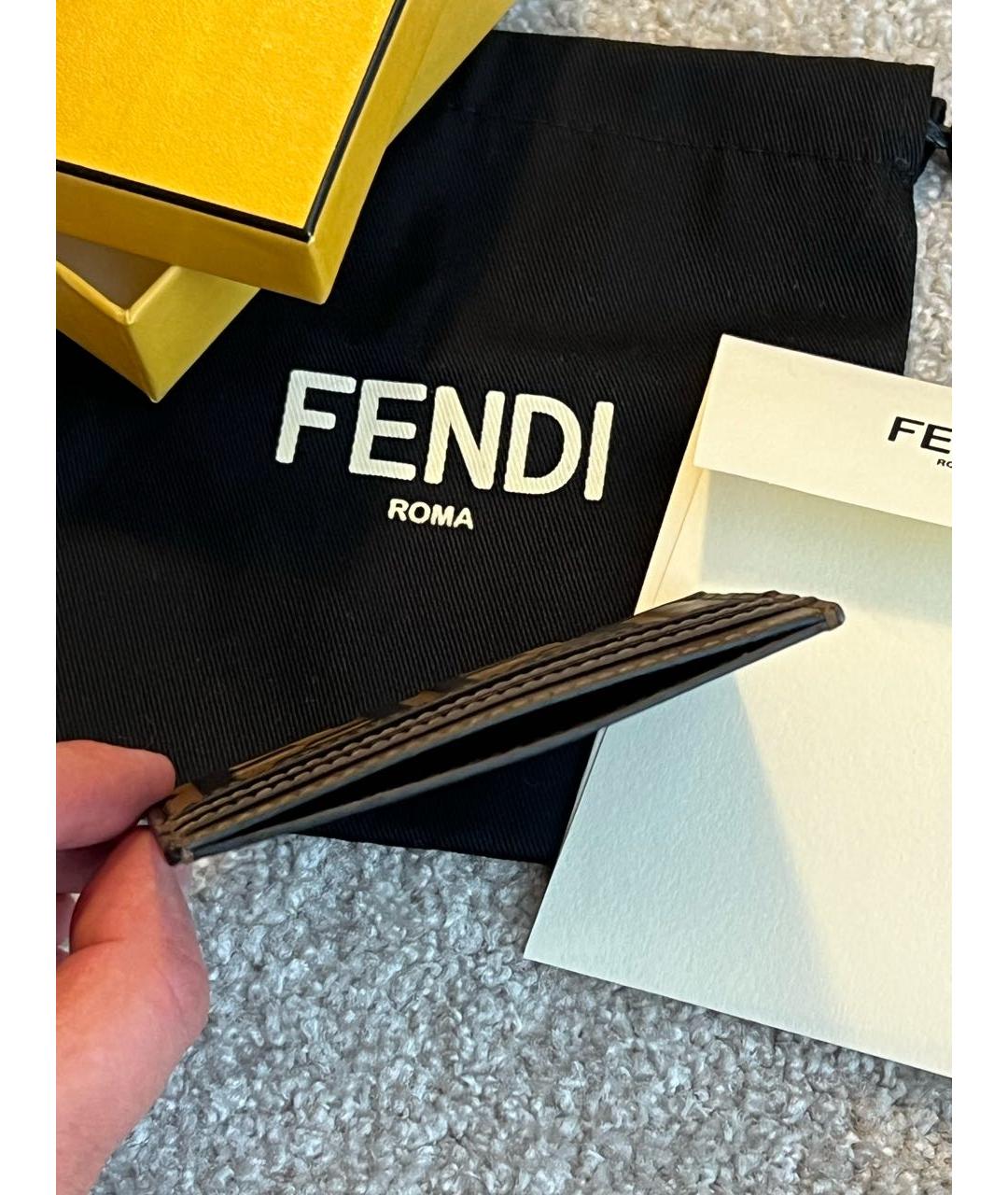 FENDI Коричневый кожаный кардхолдер, фото 8
