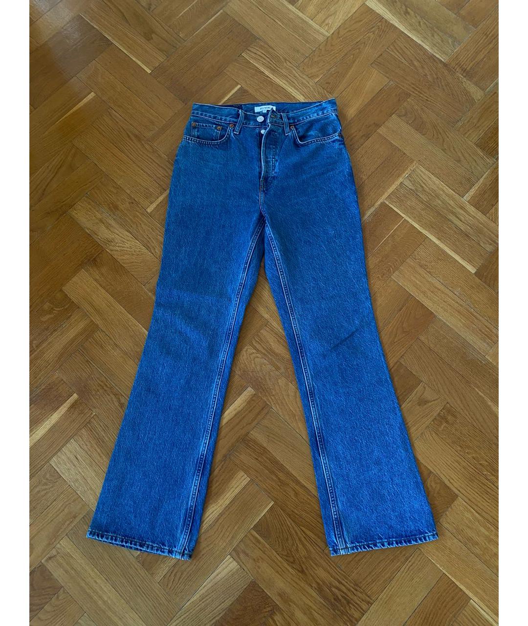 RE/DONE Синие хлопковые прямые джинсы, фото 9