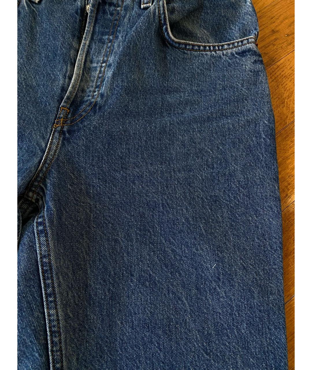 RE/DONE Синие хлопковые прямые джинсы, фото 7