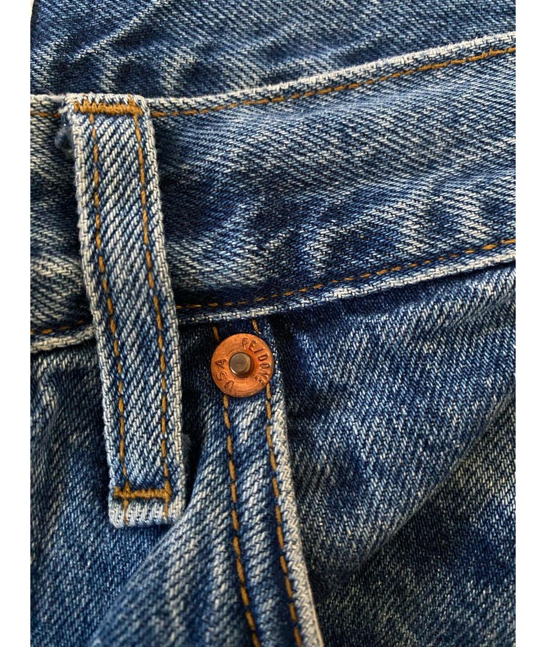 RE/DONE Синие хлопковые прямые джинсы, фото 8