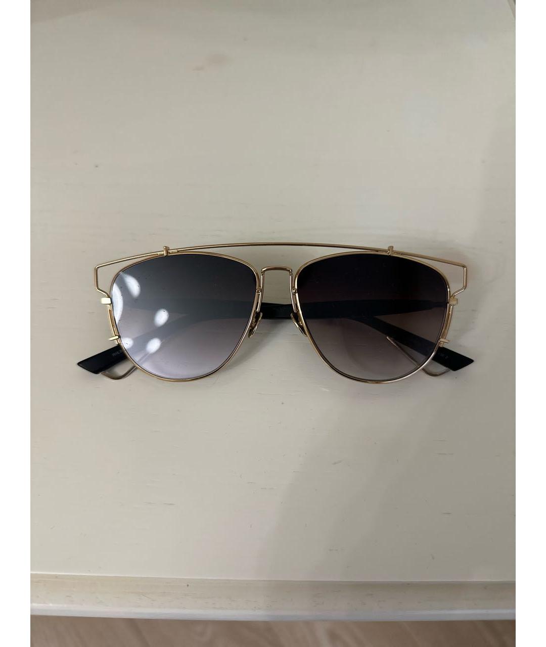CHRISTIAN DIOR Золотые металлические солнцезащитные очки, фото 5