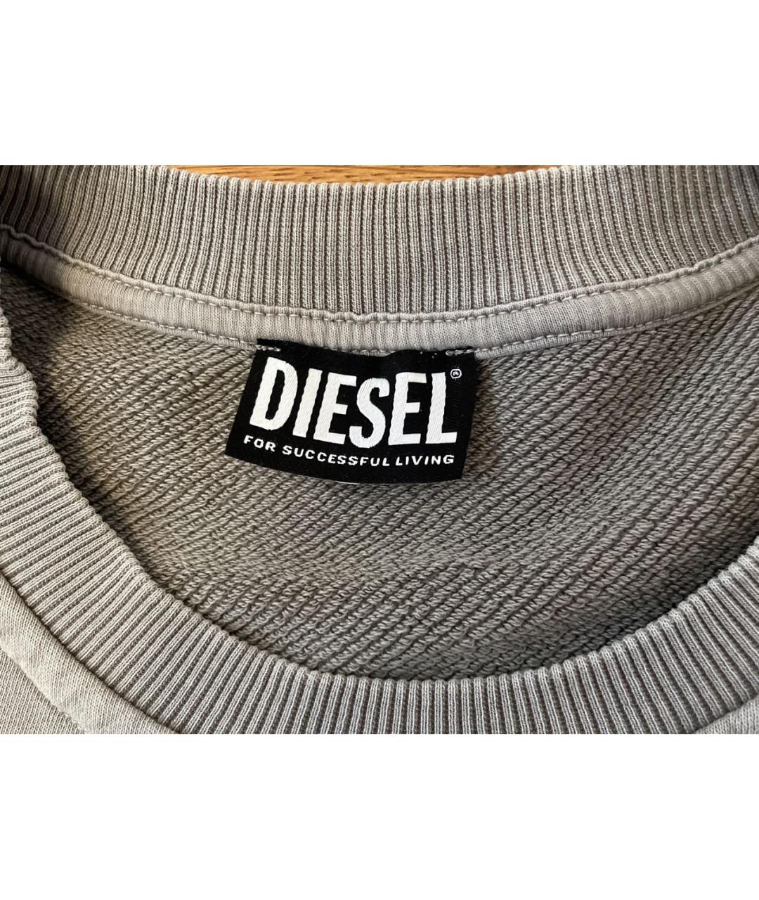 DIESEL Серое хлопковое повседневное платье, фото 4